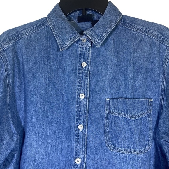 Route 66 women's size Medium denim button up long sleeve collared shirt - Picture 3 of 6